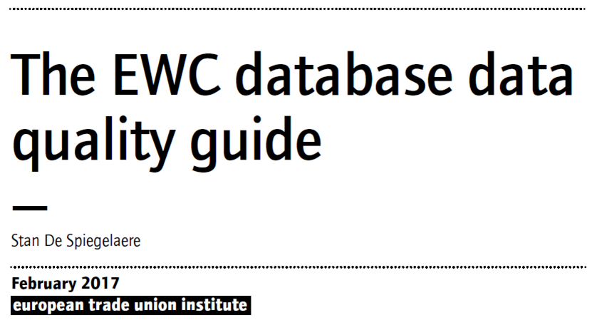 The EWC database data quality guide